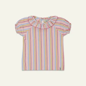Multicoloured Stripe Print Top