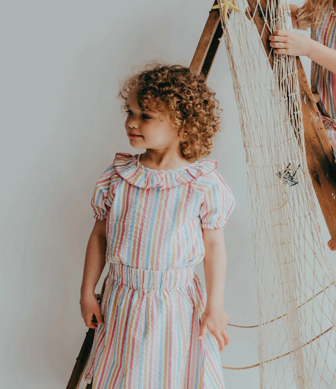 Multicoloured Stripe Print Top