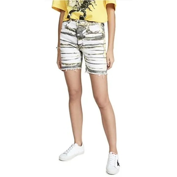 NEW $189 AGOLDE DENIM RUM MID LENGTH TIE DYE JEAN SHORTS SIZE 26 Z184-40