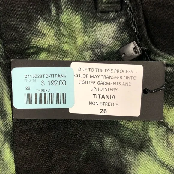 NEW Carmar Titania LF Tie Dye Green Black Cutoff Jean Shorts 26