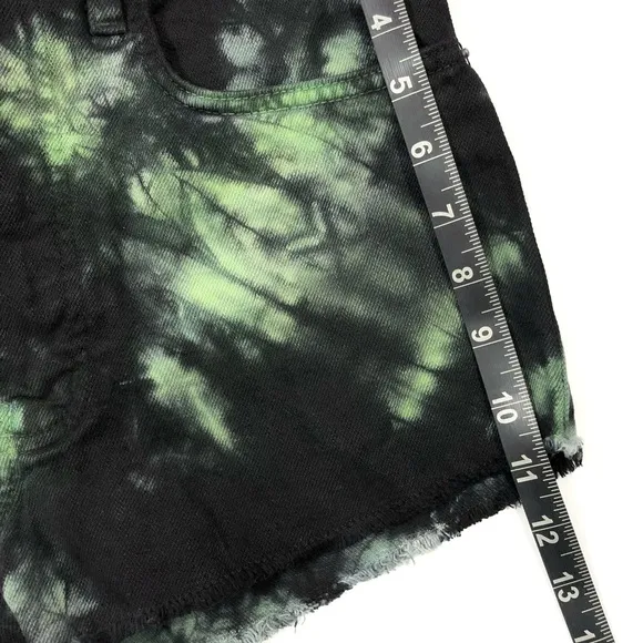 NEW Carmar Titania LF Tie Dye Green Black Cutoff Jean Shorts 26
