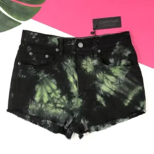 NEW Carmar Titania LF Tie Dye Green Black Cutoff Jean Shorts 26