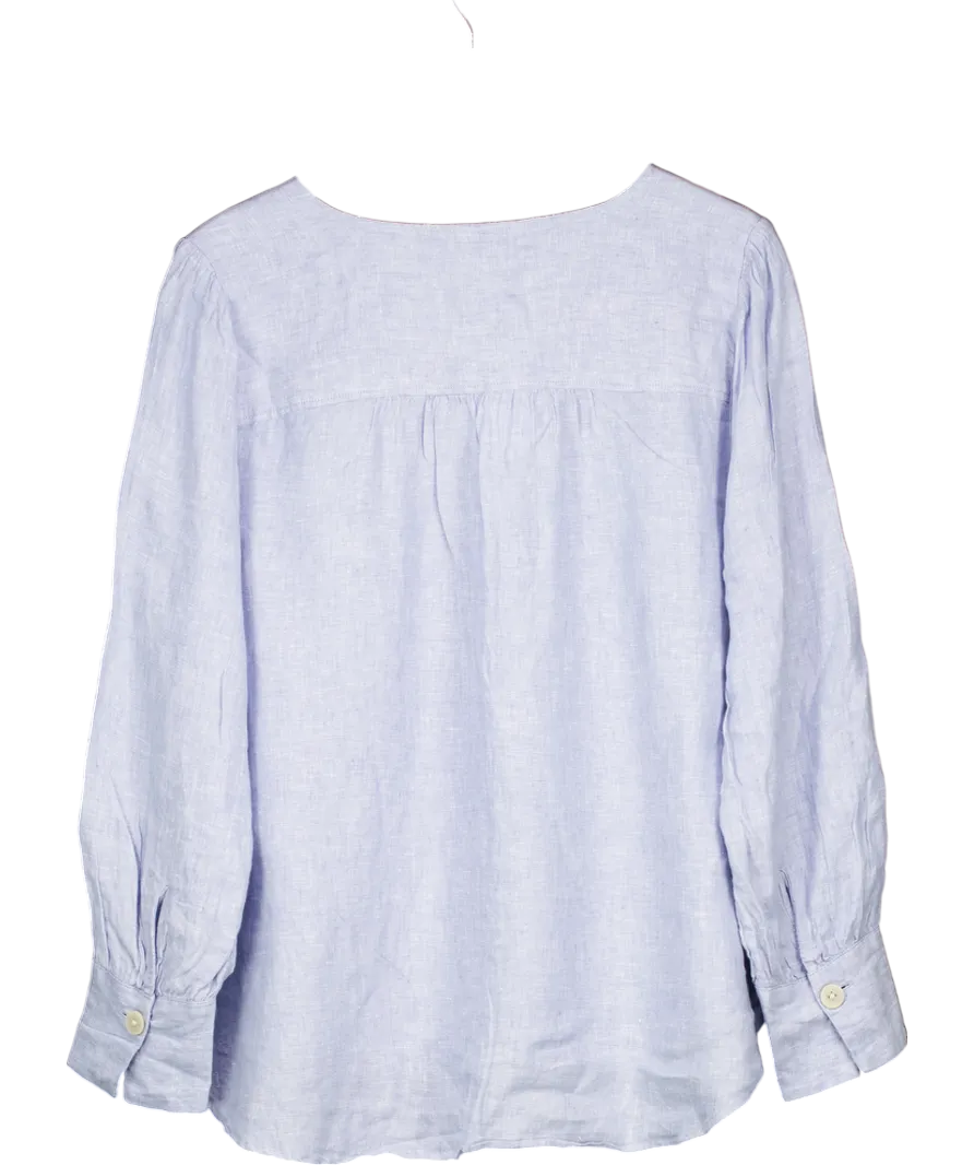 Next Blue Loose Linen Blouse UK 20