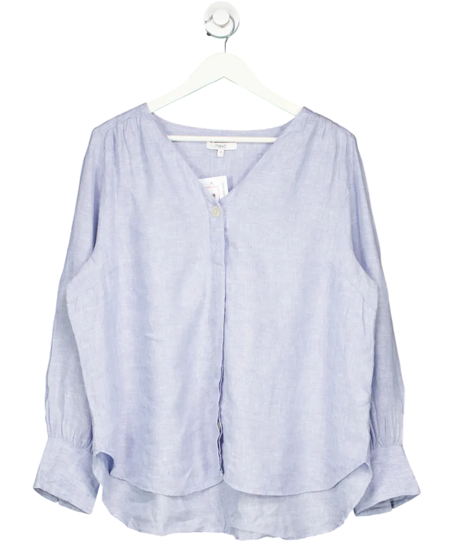 Next Blue Loose Linen Blouse UK 20