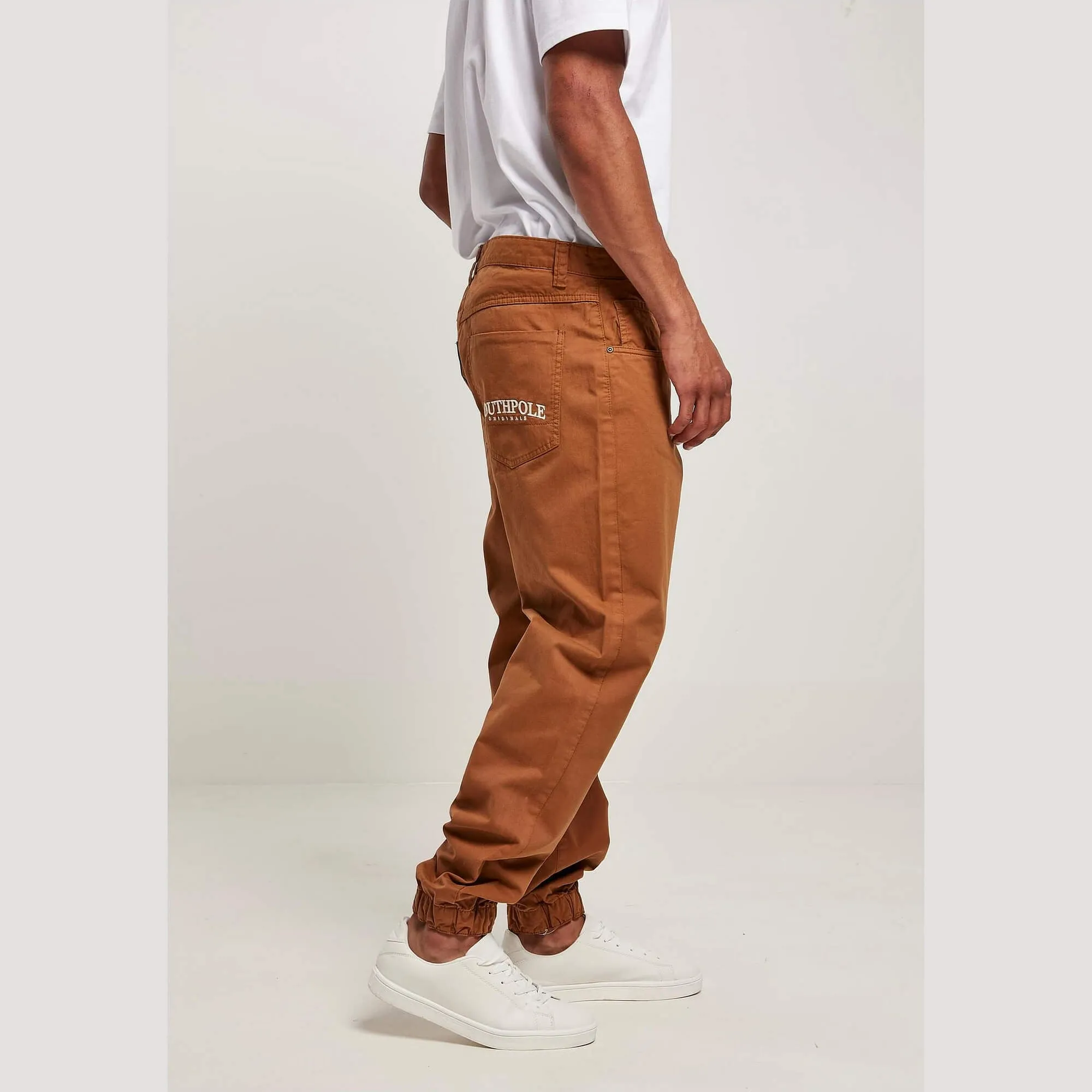 Nohavice jogger  Southpole Script Twill Pants Toffee