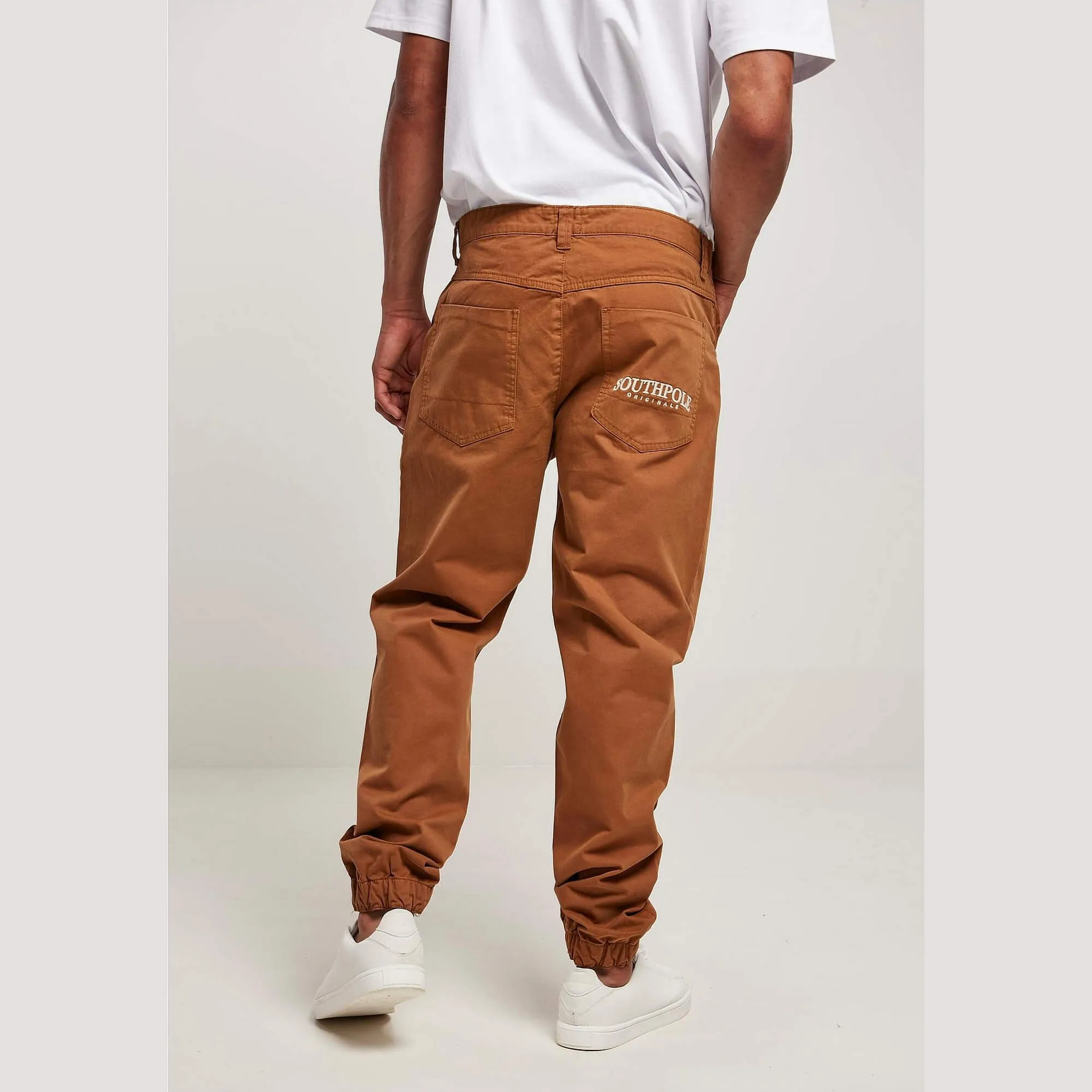 Nohavice jogger  Southpole Script Twill Pants Toffee