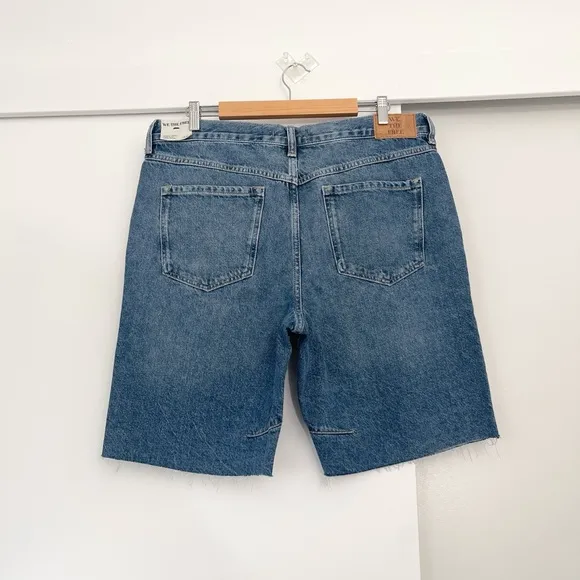 NWOT Free People Ghost Town High Rise Long Denim Jean Shorts Size 33