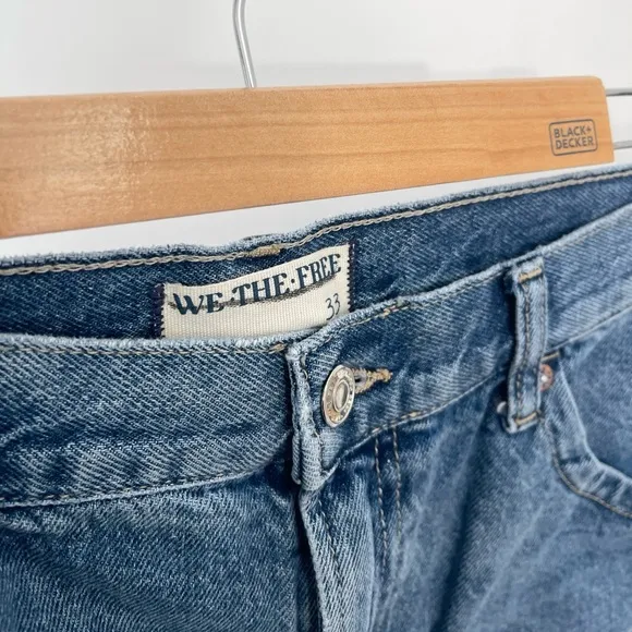 NWOT Free People Ghost Town High Rise Long Denim Jean Shorts Size 33