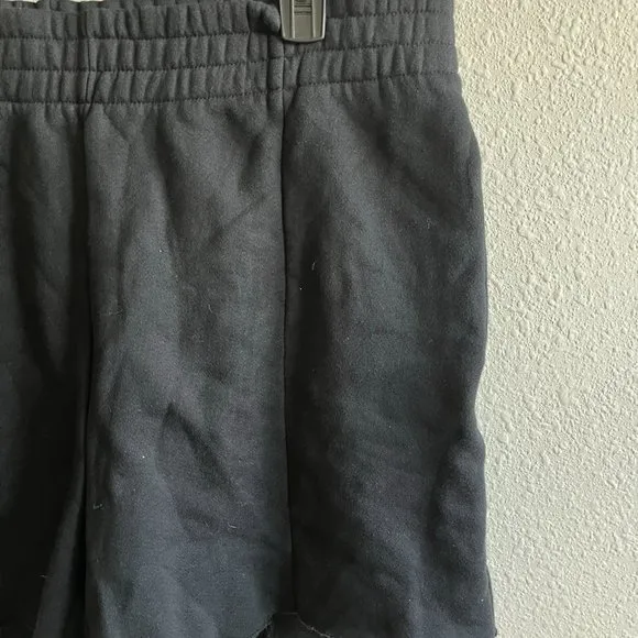 NWOT Good American Black Cotton Jersey Fleece Shorts Size 4 Style GS0022