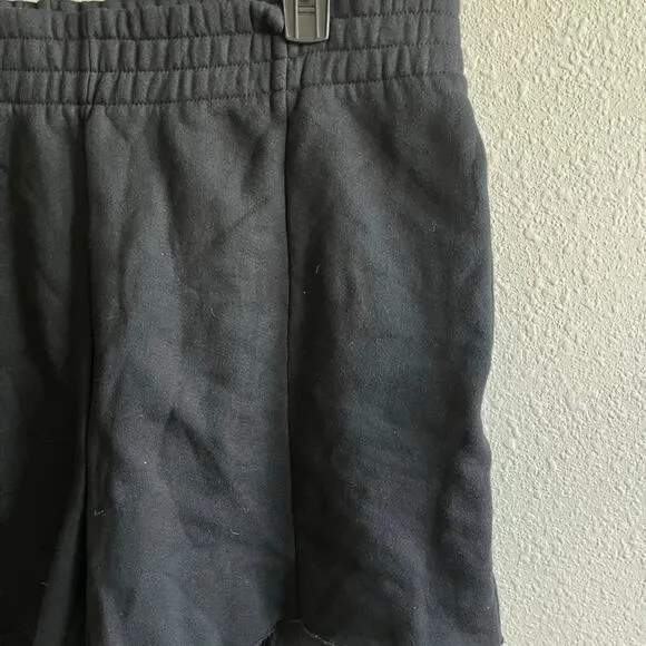 NWOT Good American Black Cotton Jersey Fleece Shorts Size 4 Style GS0022
