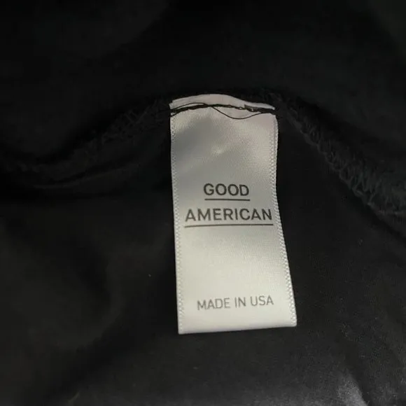 NWOT Good American Black Cotton Jersey Fleece Shorts Size 4 Style GS0022