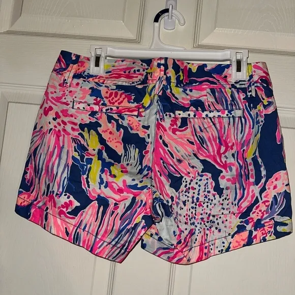 NWOT Lilly Pulitzer women’s neon coral printed Callahan shorts 6 beach summer