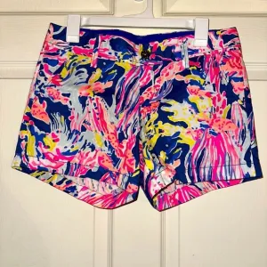 NWOT Lilly Pulitzer women’s neon coral printed Callahan shorts 6 beach summer