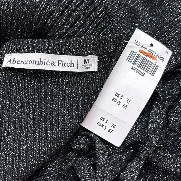 NWT Abercrombie &amp; Fitch Bow Tie-Front Slim Metallic Cardigan Medium
