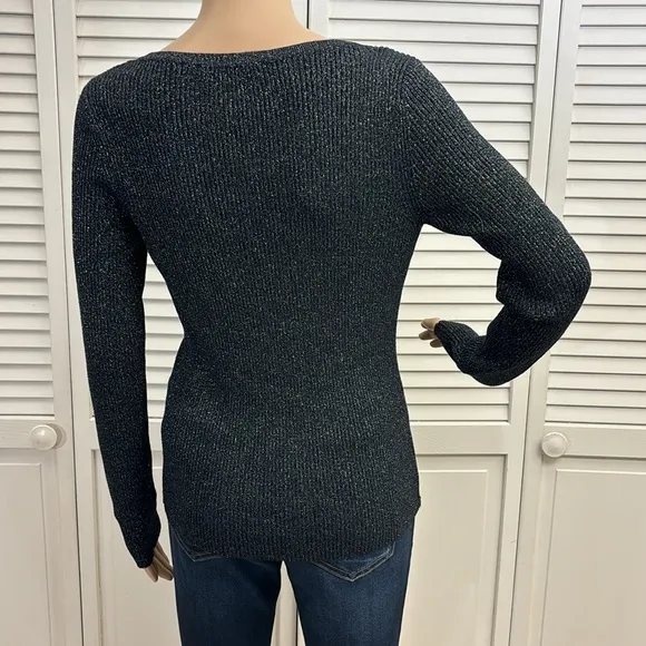 NWT Abercrombie &amp; Fitch Bow Tie-Front Slim Metallic Cardigan Medium