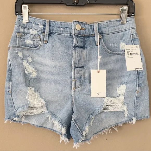 NWT Good American Bombshell Denim Jean Shorts 27