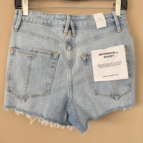 NWT Good American Bombshell Denim Jean Shorts 27
