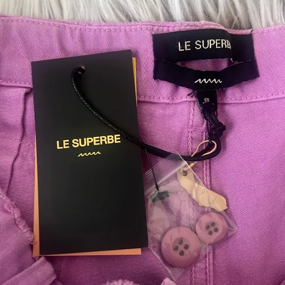 NWT Le Superbe Beach Crawler Orchid Cut Off Shorts Size 8 Reg. $175