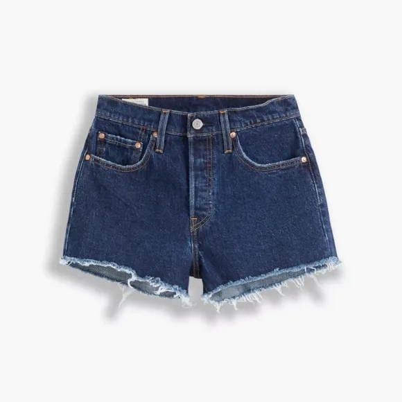 NWT Levi’s 501 Original High Waist Denim Shorts In Salsa Center