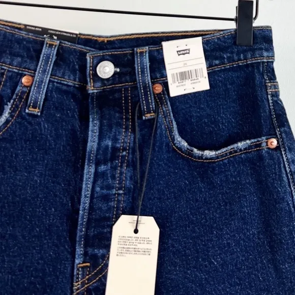 NWT Levi’s 501 Original High Waist Denim Shorts In Salsa Center