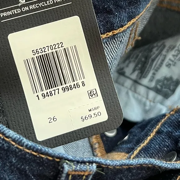 NWT Levi’s 501 Original High Waist Denim Shorts In Salsa Center