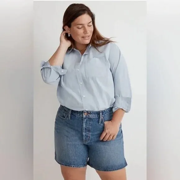 NWT | Madewell Plus  Relaxed Mid Length Denim Shorts Kimbrough‎ Medium Wash 24W