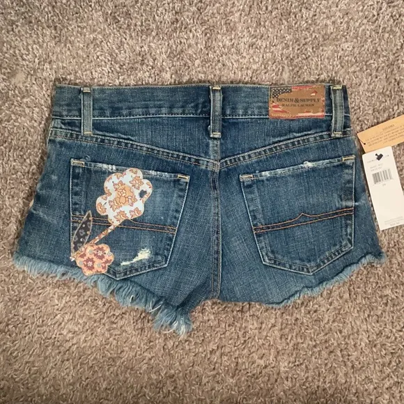 NWT Ralph Lauren Denim &amp; supply floral denim shorts