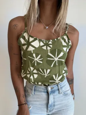 Olive Linen Top