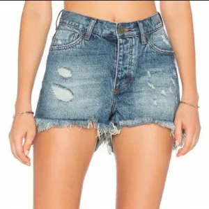 One Teaspoon - Free People Blue Cult High Waist Bonitas  Shorts Size 24 NWT
