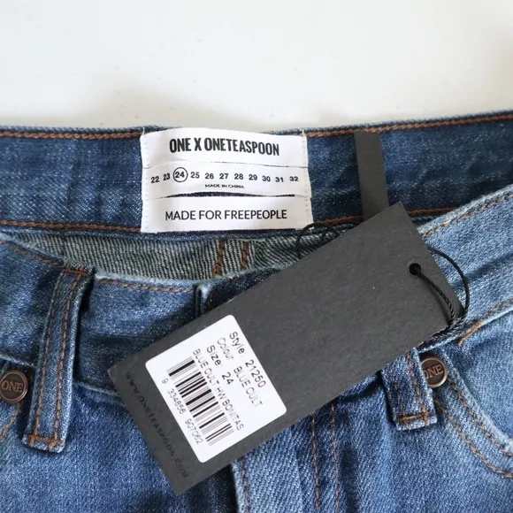 One Teaspoon - Free People Blue Cult High Waist Bonitas  Shorts Size 24 NWT