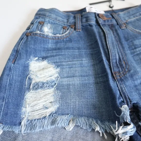One Teaspoon - Free People Blue Cult High Waist Bonitas  Shorts Size 24 NWT