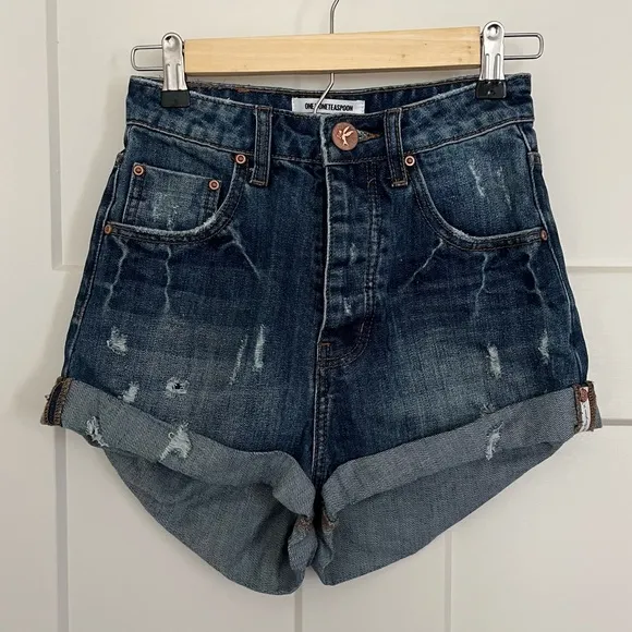 One X OneTeaspoon High Waist Bandit Jean Shorts