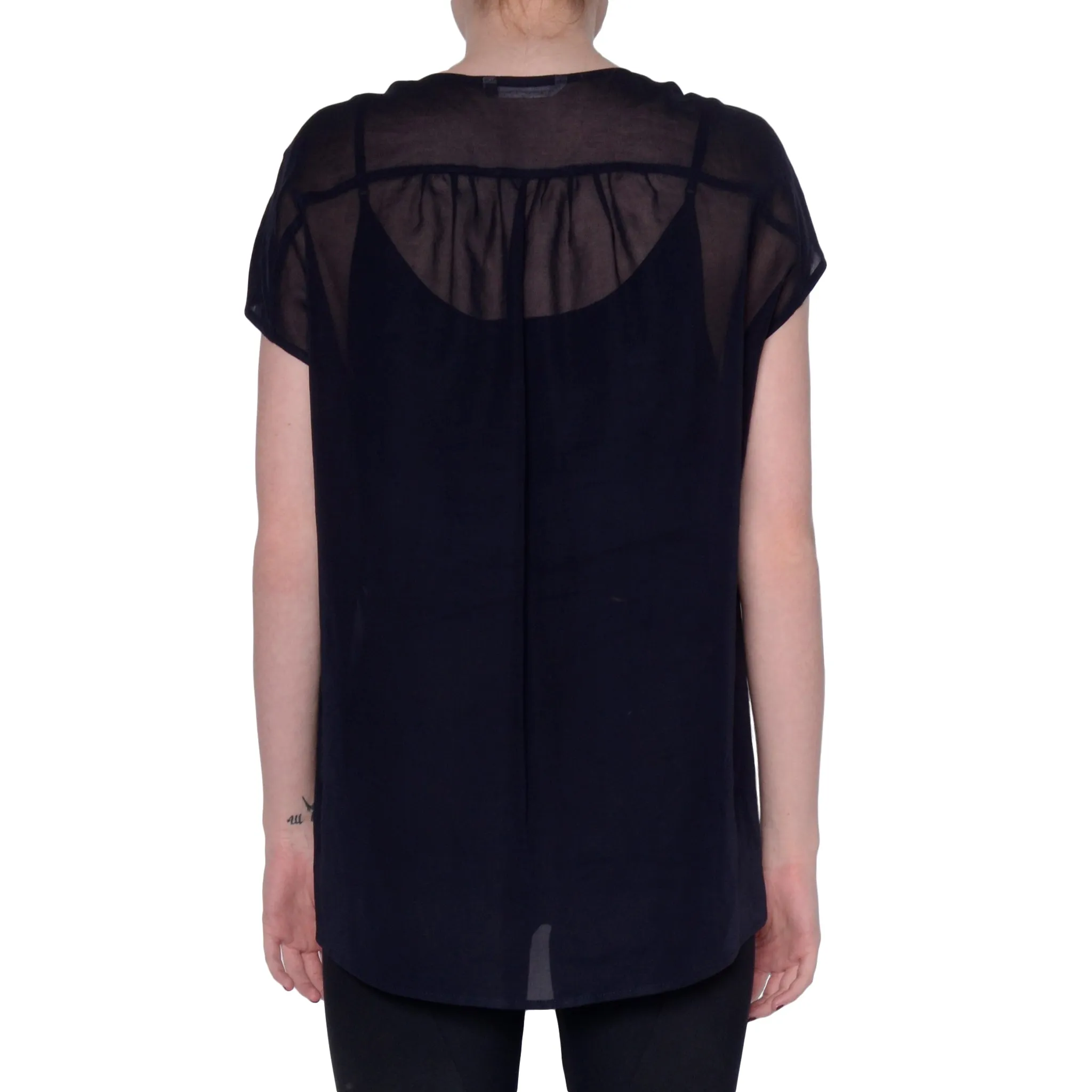 Organdy Sheer V Neck Blouse - SHURA