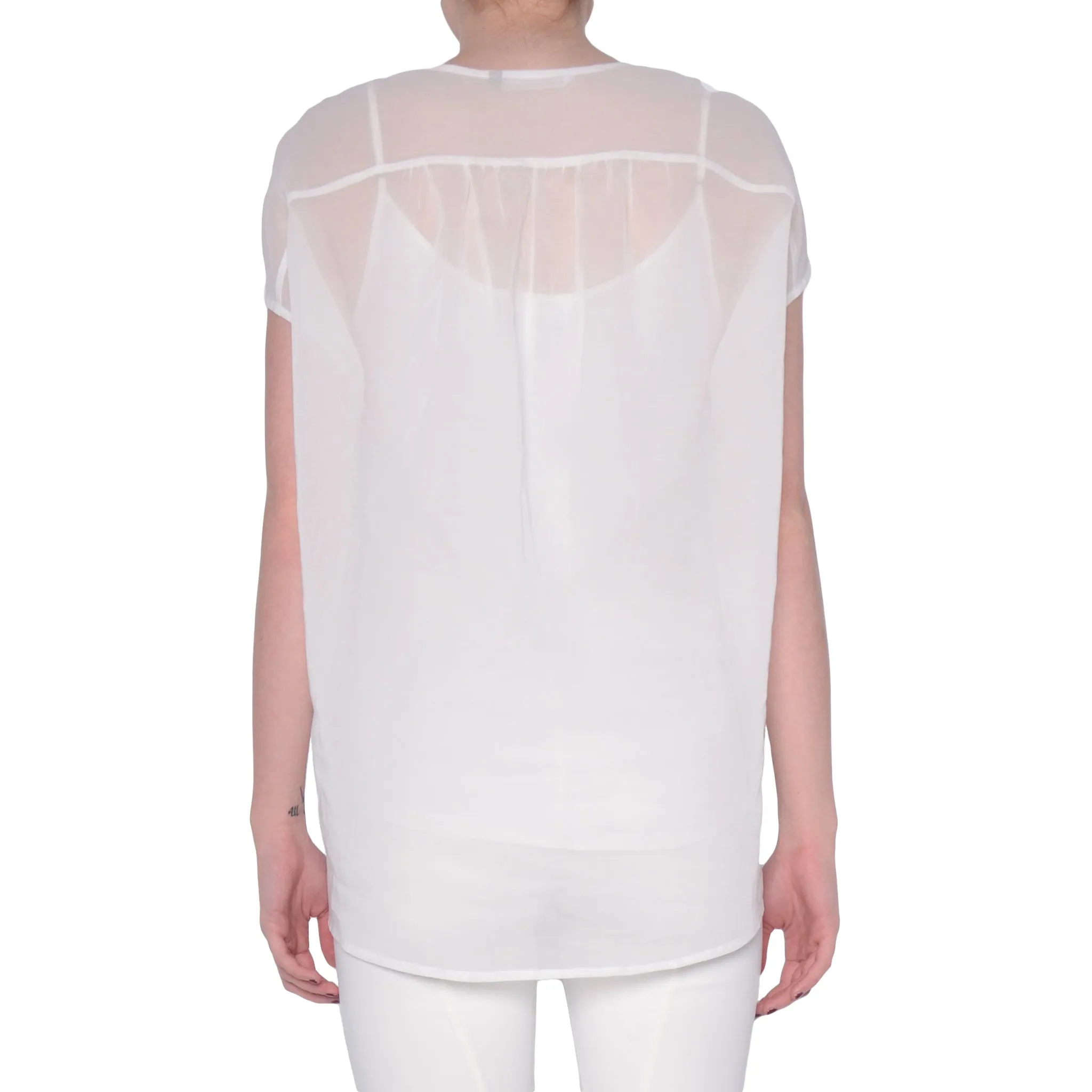Organdy Sheer V Neck Blouse - SHURA