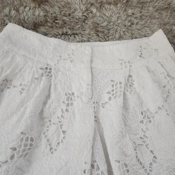 Organic John Patrick White Eyelet Lace Recycled Cotton Shorts Women's Size 6