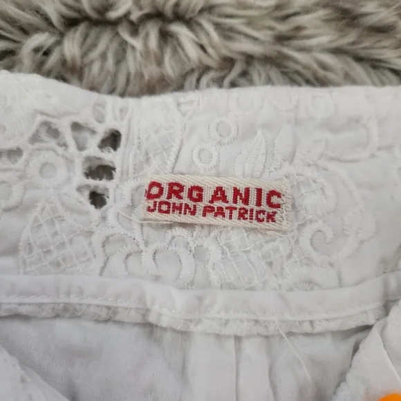 Organic John Patrick White Eyelet Lace Recycled Cotton Shorts Women's Size 6