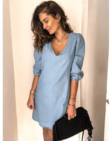 Oversized Loose Casual Short Sleeve Mini Dress Plus Size