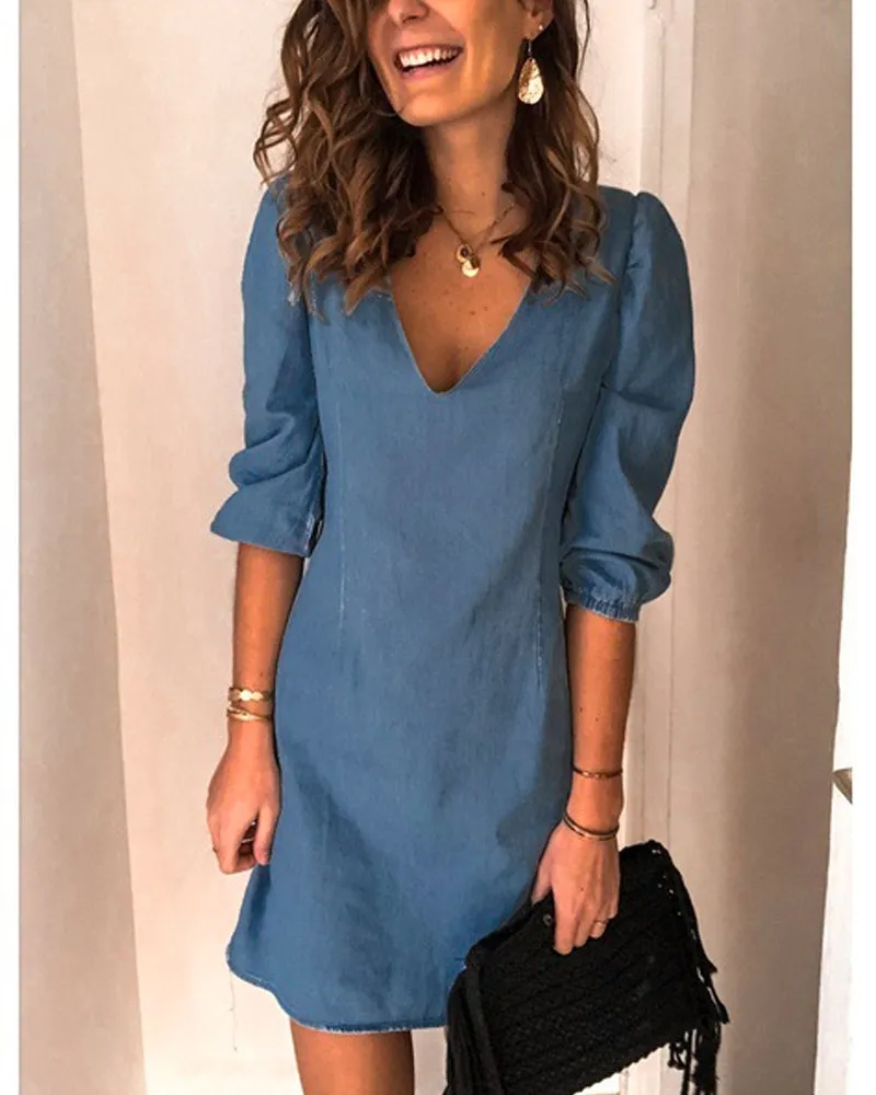 Oversized Loose Casual Short Sleeve Mini Dress Plus Size