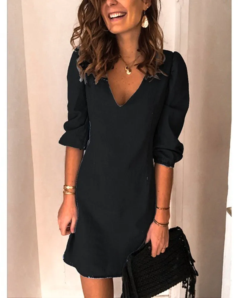 Oversized Loose Casual Short Sleeve Mini Dress Plus Size