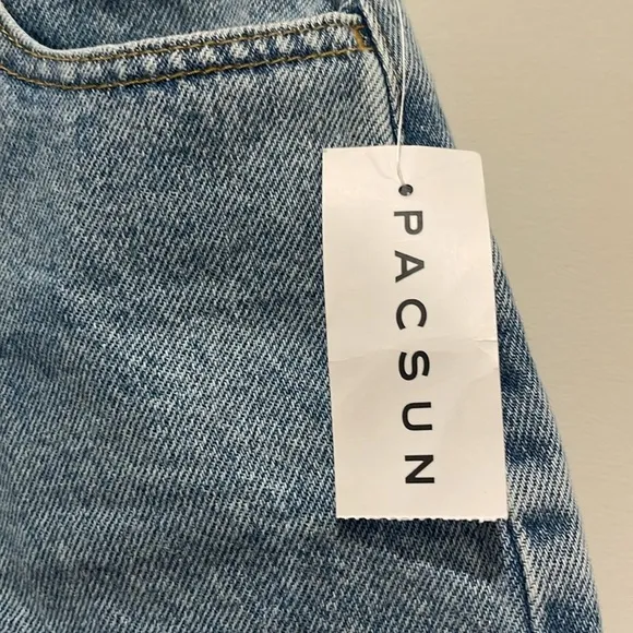 PACSUN Light Blue High Waisted Denim Festival Shorts.  Size 24 NWT