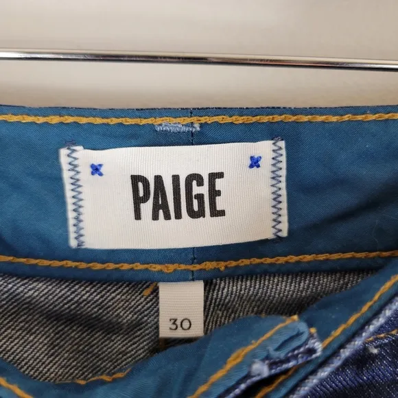 PAIGE Echo Park mid rise frayed edge denim short cut-off shorts in Journey wash