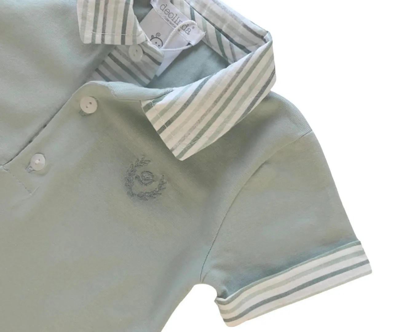 Pale Green and White 2-Piece Short Set