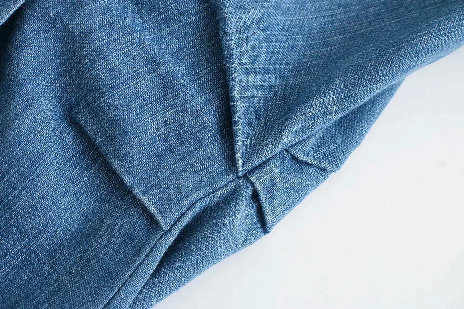 Pile Collar Single-breasted Denim Mini Dresses