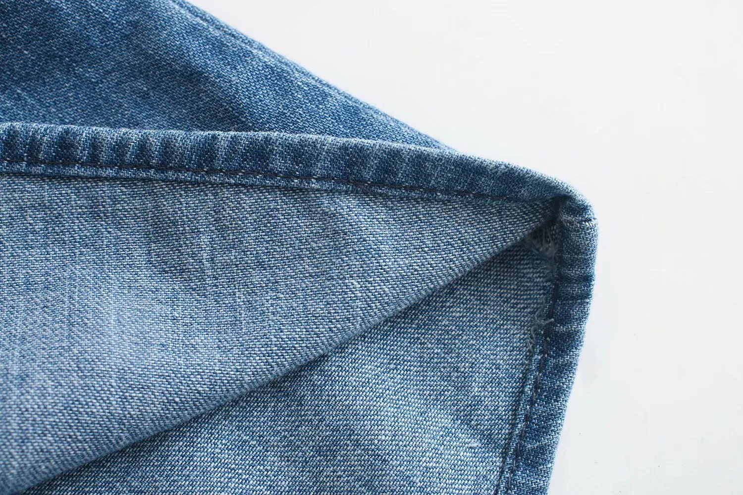Pile Collar Single-breasted Denim Mini Dresses
