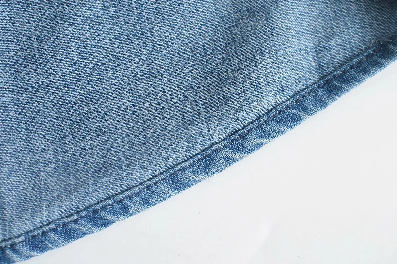 Pile Collar Single-breasted Denim Mini Dresses