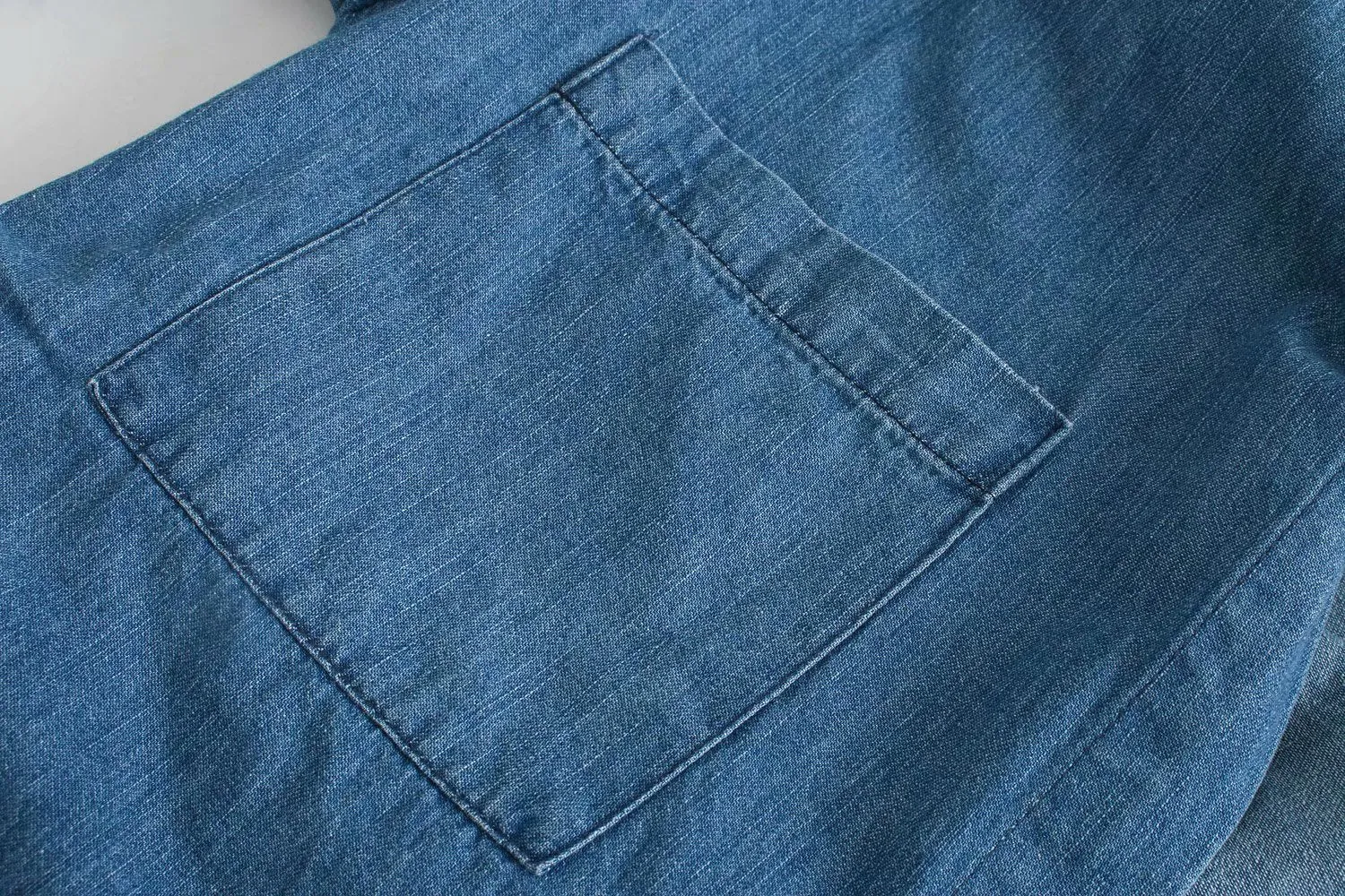 Pile Collar Single-breasted Denim Mini Dresses