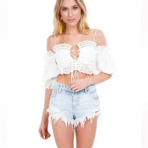PISTOLA GIGI DISTRESSED CUTOFF DENIM SHORTS