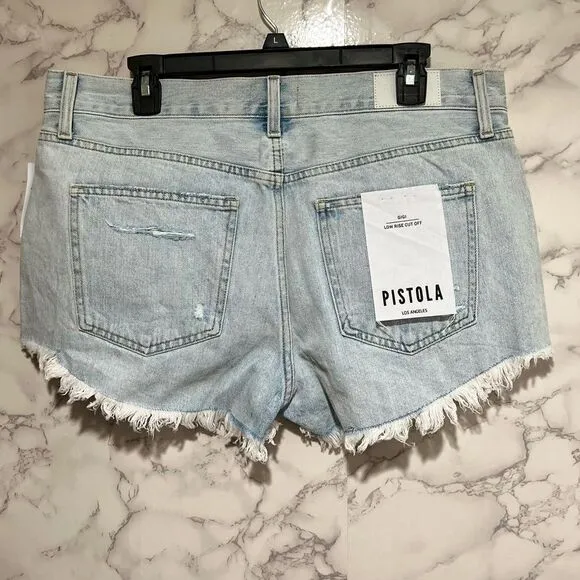 PISTOLA GIGI DISTRESSED CUTOFF DENIM SHORTS