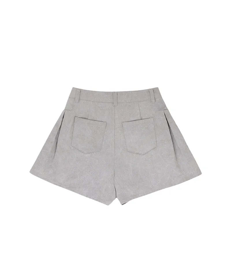 PIV'VEE Cotton Flare Shorts - Snow Gray