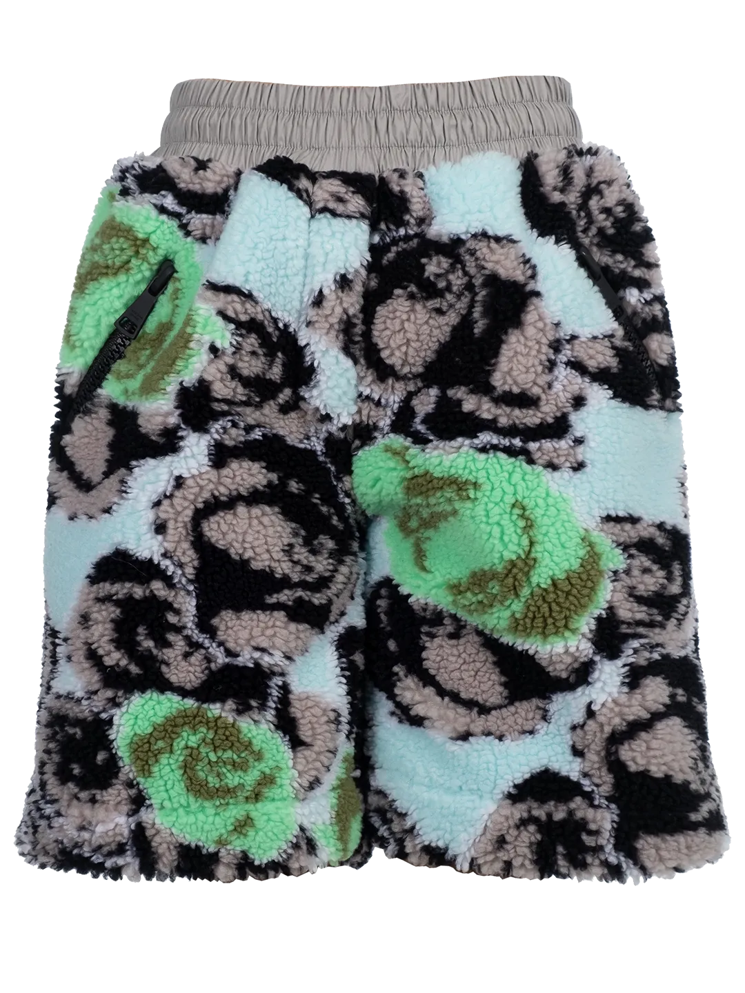 Pixel Roses-print Fleece Shorts